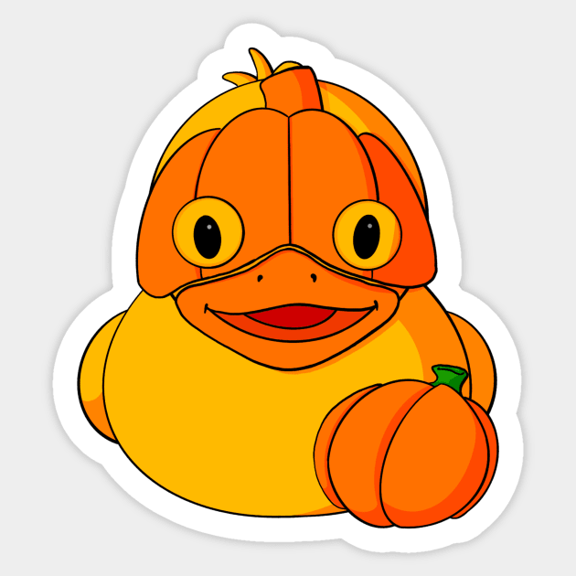 Pumpkin Rubber Duck Sticker by Alisha Ober Designs